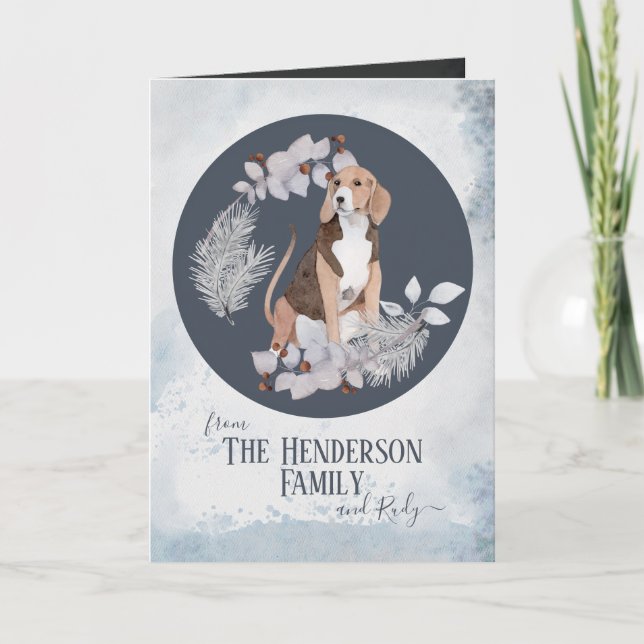 Personlig American Foxhound-jul Helgkort (Framsida)