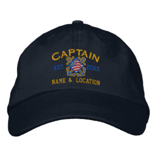 Personlig American Kapten Nautical Embroidery Broderad Keps