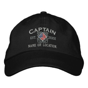 Personlig American Kapten Nautical Embroidery Broderad Keps