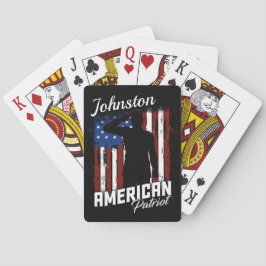 Personlig American Patriot Soldier USA flagga Casinokort