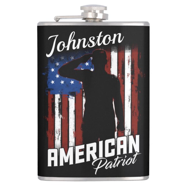 Personlig American Patriot Soldier USA flagga Fickplunta (Framsidan)