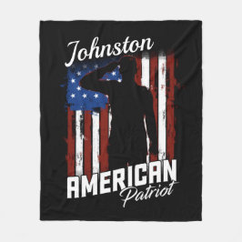 Personlig American Patriot Soldier USA flagga Fleecefilt