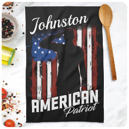 Personlig American Patriot Soldier USA flagga Kökshandduk