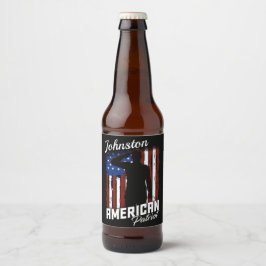 Personlig American Patriot Soldier USA flagga Ölflaska Etikett