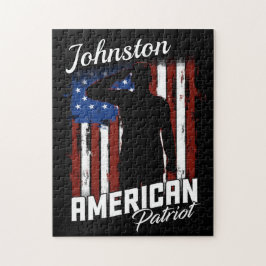 Personlig American Patriot Soldier USA flagga  Pussel