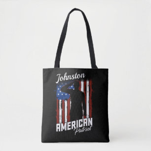 Personlig American Patriot Soldier USA flagga Tygkasse