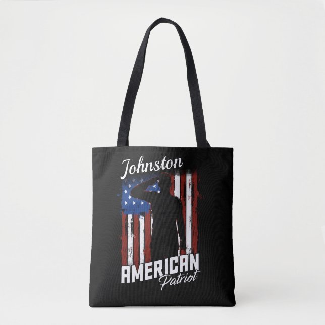 Personlig American Patriot Soldier USA flagga Tygkasse (Framsida)