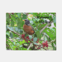 Personlig American Robin-Backyard Bird Doormat