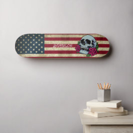 Personlig American Skull Mini Skateboard Bräda 18,5 Cm