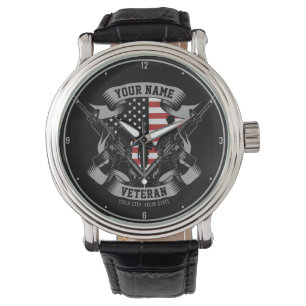 Personlig American Veteran Proud Vet USA Armbandsur