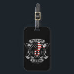 Personlig American Veteran Proud Vet USA flagga Bagagebricka<br><div class="desc">Personlig American Veteran Proud Vet USA flagga,  som har soldater med skjutvapen och amerikansk Flagga. Personlig med namn,  Anpassningsbar och plats! Perfektens gåva till den speciella personen i ditt liv!</div>