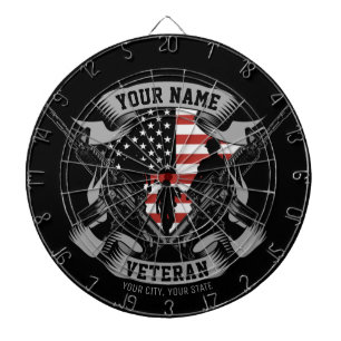 Personlig American Veteran Proud Vet USA flagga Darttavla