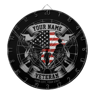 Personlig American Veteran Proud Vet USA flagga Darttavla