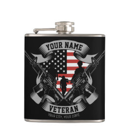 Personlig American Veteran Proud Vet USA flagga  Fickplunta