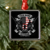 Personlig American Veteran Proud Vet USA flagga