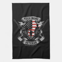 Personlig American Veteran Proud Vet USA flagga