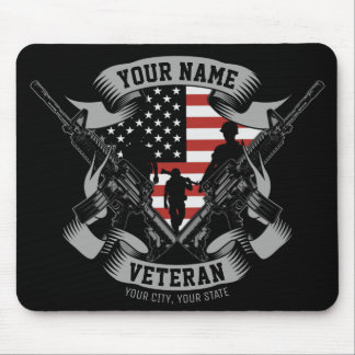 Personlig American Veteran Proud Vet USA flagga Musmatta
