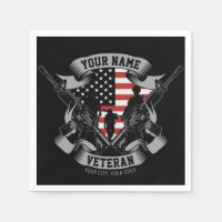 Personlig American Veteran Proud Vet USA flagga