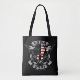 Personlig American Veteran Proud Vet USA flagga Tygkasse