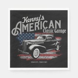 Personlig American Vintage Classic Car Garage Pappersservett