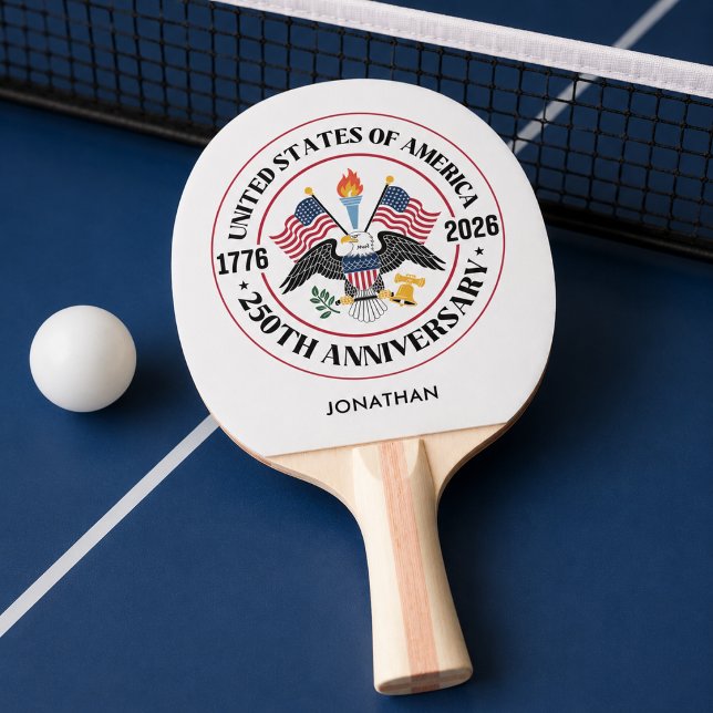 Personlig Amerika 250-årsjubileum Pingisracket (Personalize with your name.  Matching items available)