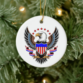 Personlig amerikansk 250-årsdag julgransprydnad keramik