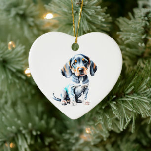 Personlig Amerikansk engelsk Coonhound Valp Hund Julgransprydnad Keramik