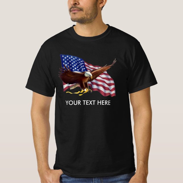 PERSONLIG AMERIKANSK FLAGGA EGENSKAP ANPASSNINGSBA T SHIRT (Framsida)