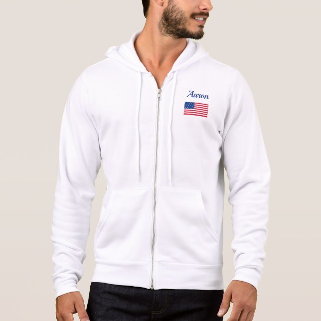 Personlig amerikansk flagga herrjacka present t shirt (Framsida)