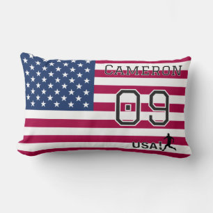 Personlig Amerikansk Fotbolls Atlet Patriotisk Lumbarkudde