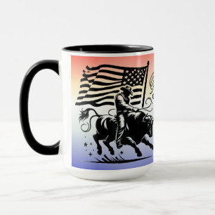 Personlig amerikansk tjurryttare Rodeo 2 Mugg