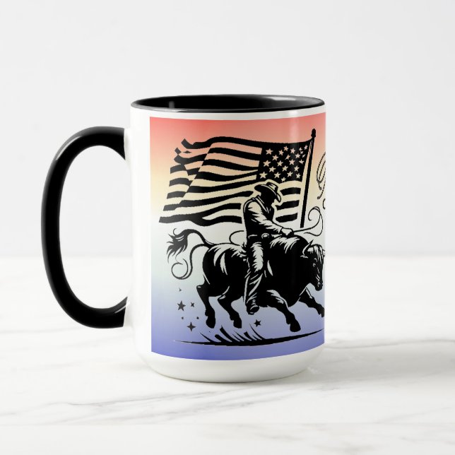 Personlig amerikansk tjurryttare Rodeo 2 Mugg (Vänster)