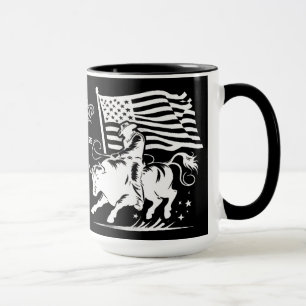 Personlig amerikansk tjurryttare Rodeo 3 Mugg
