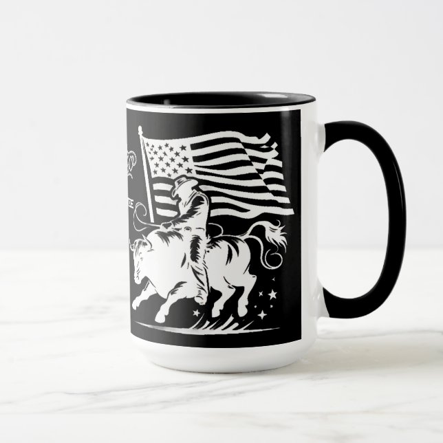 Personlig amerikansk tjurryttare Rodeo 3 Mugg (Höger)