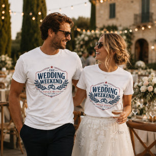 Personlig Amerikansk Vintage Bröllopshelg T Shirt
