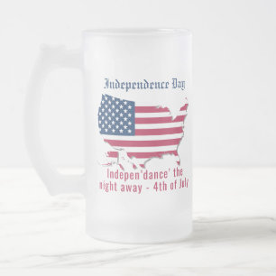 Personlig Amerikanska Flagga, Karta Independence d Frostat Ölglas