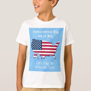 Personlig Amerikanska Karta, Flagga 4:e juli T Shirt