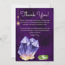 Personlig Ametyst och Beryl Crystals Lila Tack Kort