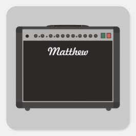 Personlig Amplifier Illustration for Musician Fyrkantigt Klistermärke