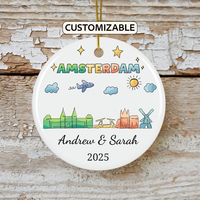 Personlig Amsterdam Ornament, Nederländerna Julgransprydnad Keramik (Skapare uppladdad)