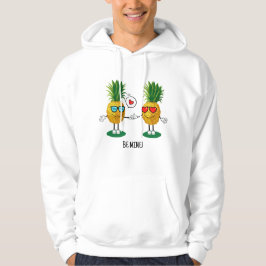 Personlig Ananas Emoji Kärlek par par Hoodie