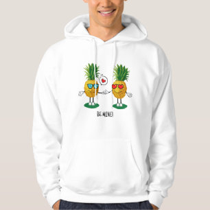 Personlig Ananas Emoji Kärlek par par Hoodie
