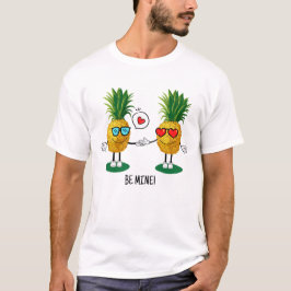 Personlig Ananas Emoji Kärlek par par T Shirt