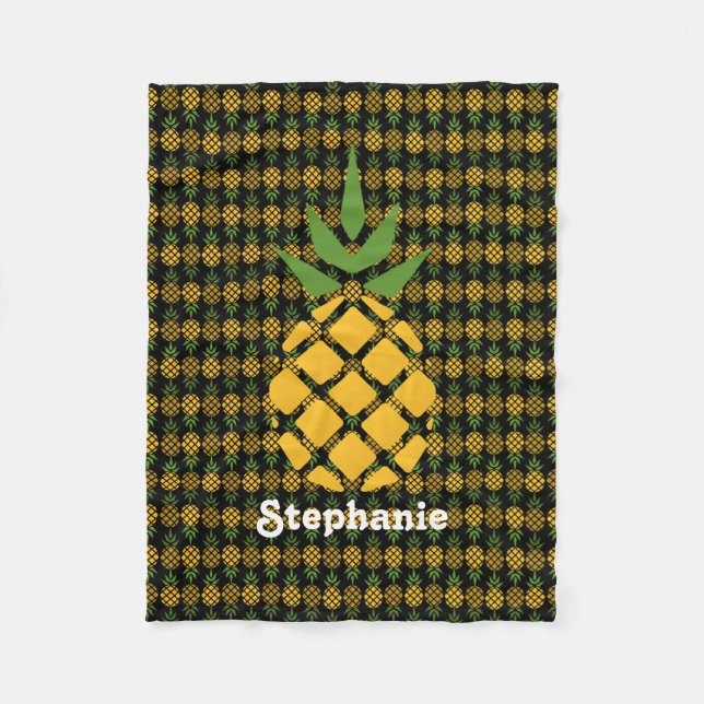 Personlig Ananas Fleecefilt (Framsidan)