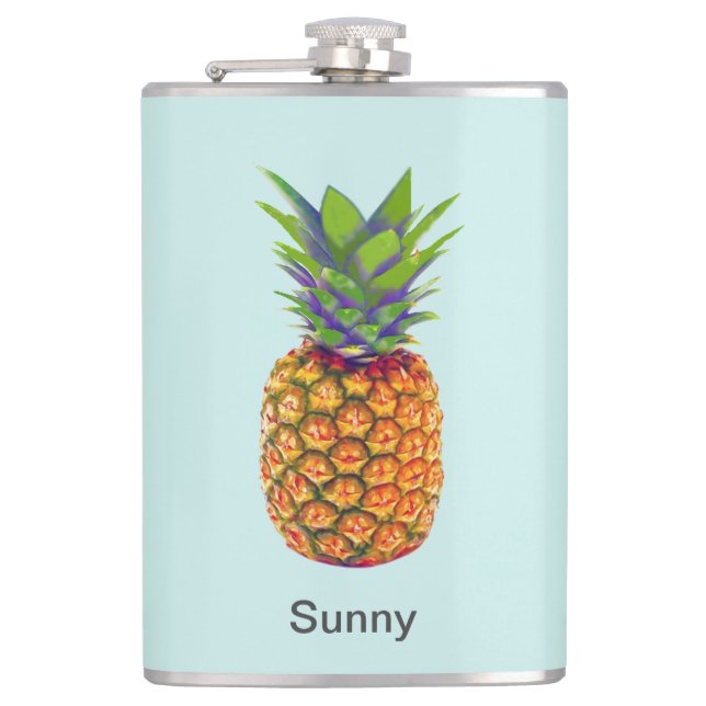 Personlig Ananas Frukt på Ljusblå Fickplunta (Framsidan)