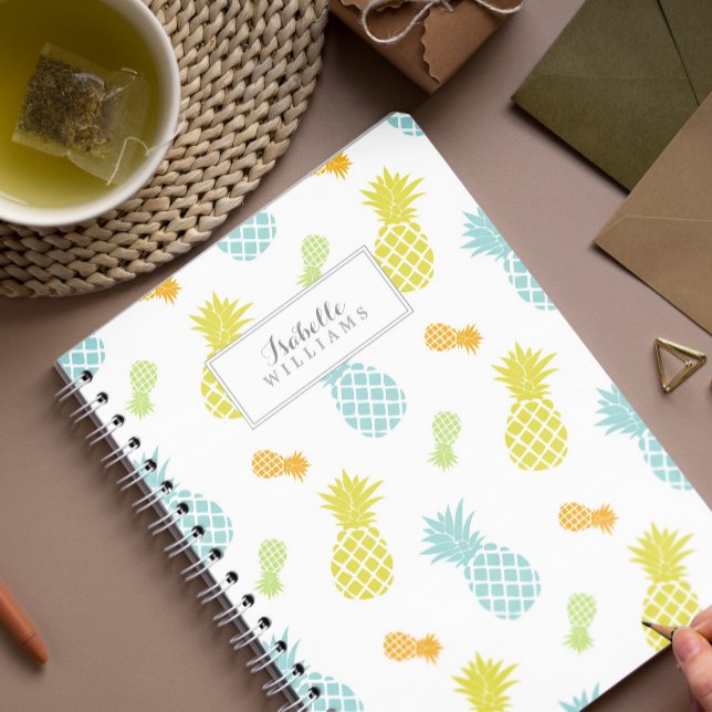 Personlig Ananas Mönster Anteckningsbok Med Spiral (Skapare uppladdad)