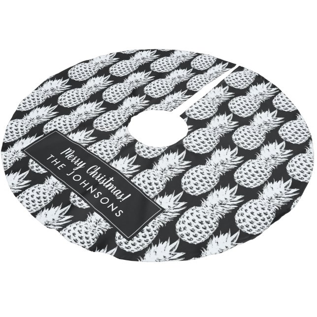 Personlig Ananas mönster Juli Helgdag Julgransmatta Borstad Polyester (Vinklad)