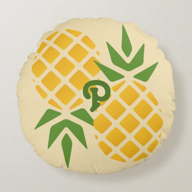 Personlig Ananas Rund Kudde (Framsidan)