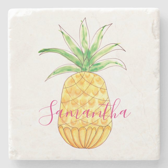 Personlig Ananas Stenunderlägg (Framsidan)