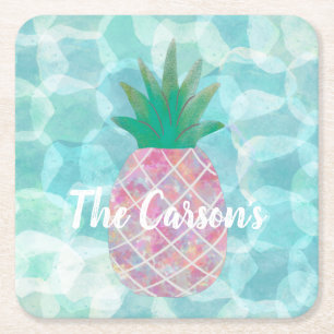 Personlig Ananassle Pub Drink Coasters Underlägg Papper Kvadrat
